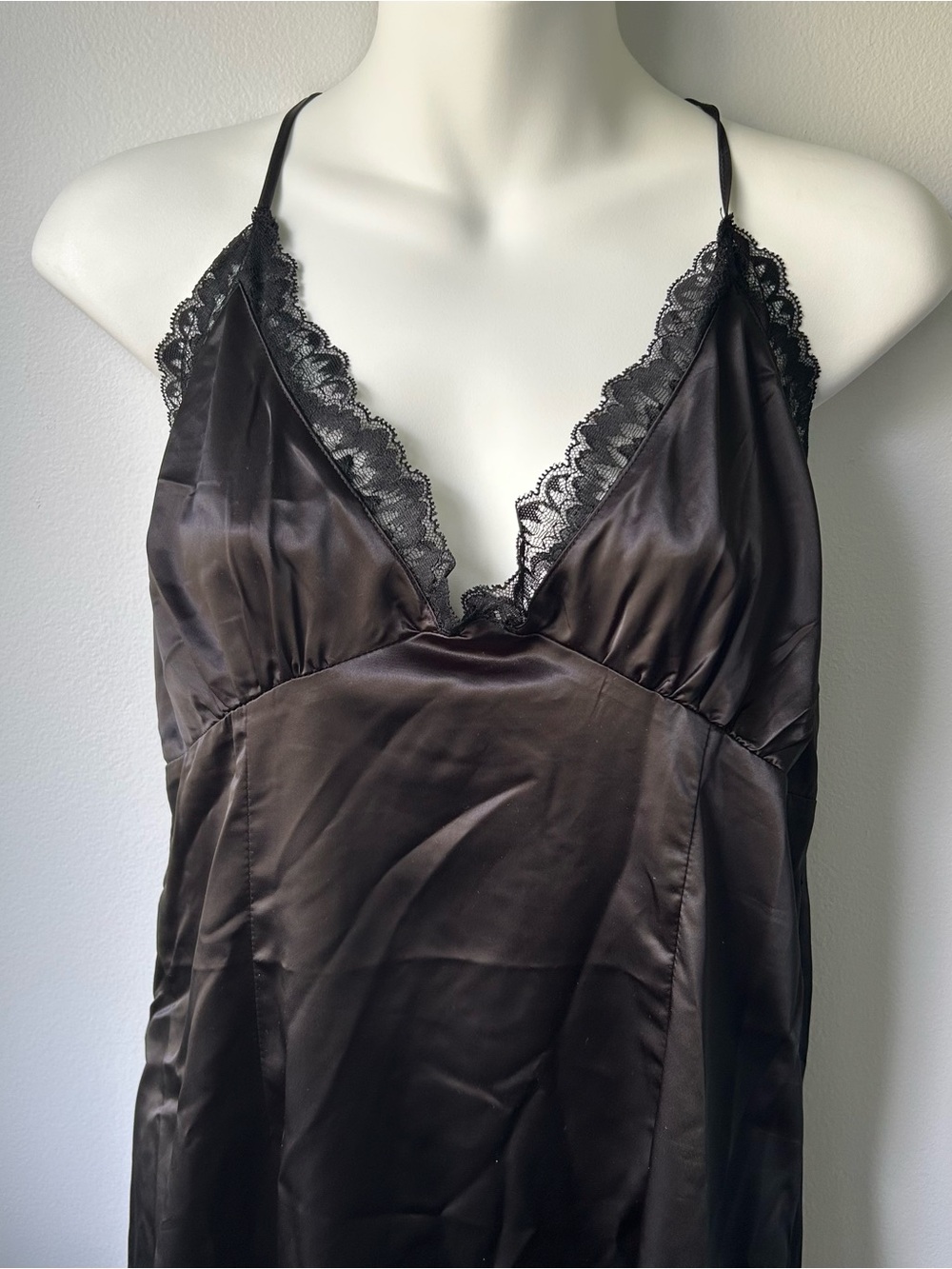 H&M Black Satin Lace-Trim Chemise Dress NWT Whimsigoth Festival
